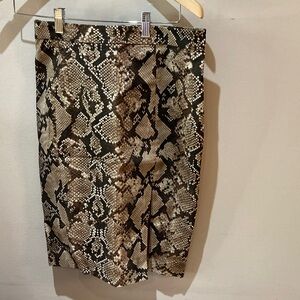 Altuzarra Brown and Black Snakeskin Pencil Skirt